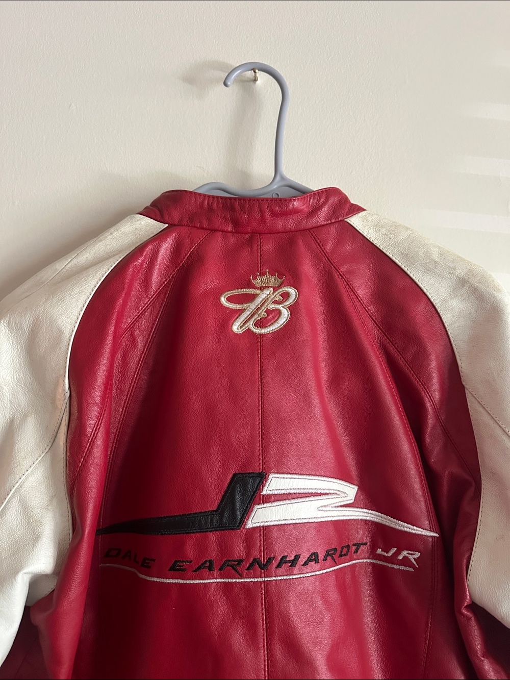 Wilsons Leather Red and White Racing-Style Leather Jacket - Picture 10 of 14